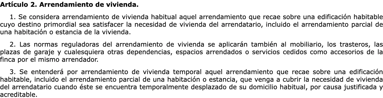 Amtlicher Text des LAU-Artikels, der den Wohnraummietvertrag und den Mietvertrag für vorübergehendes Wohnen definiert.